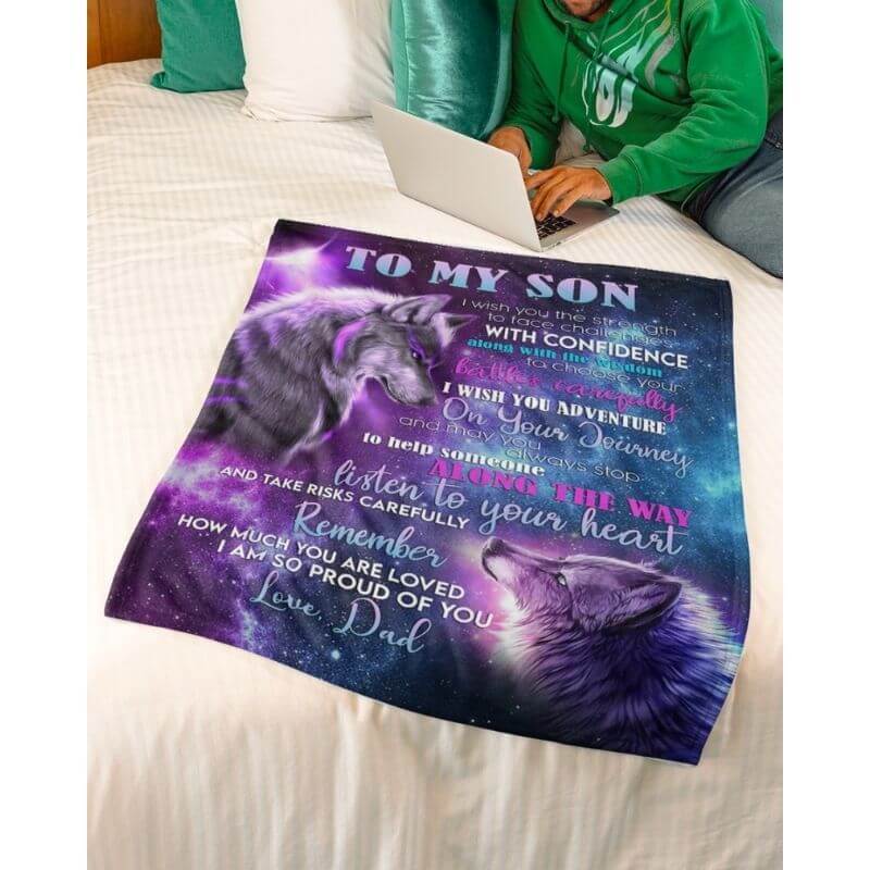To My Son - From Dad - A354 - Premium Blanket-Jolura