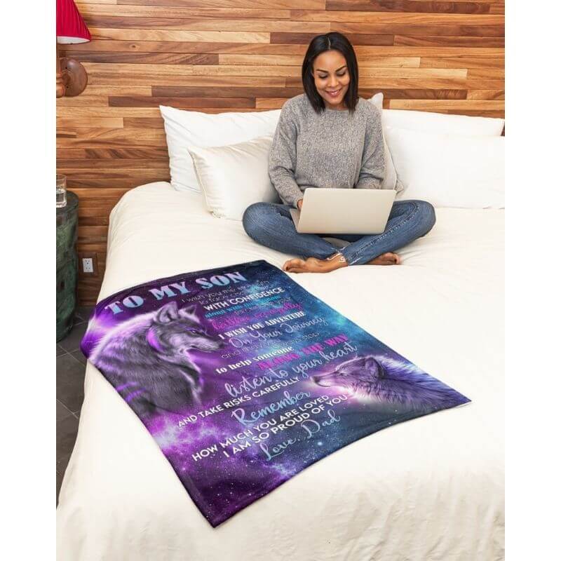 To My Son - From Dad - A354 - Premium Blanket-Jolura