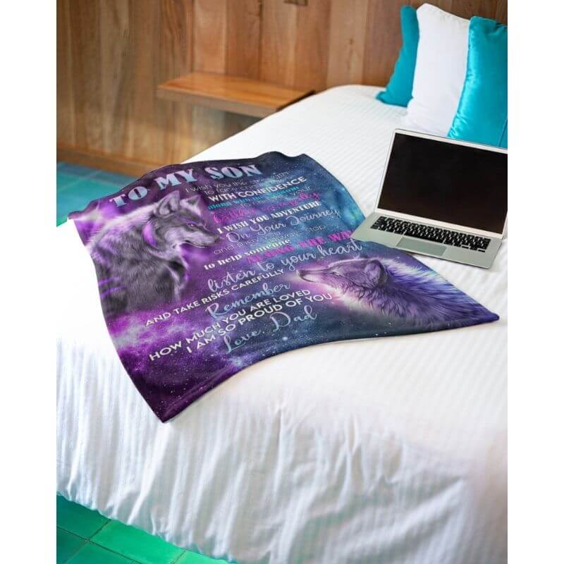 To My Son - From Dad - A354 - Premium Blanket-Jolura