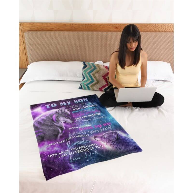 To My Son - From Dad - A354 - Premium Blanket-Jolura