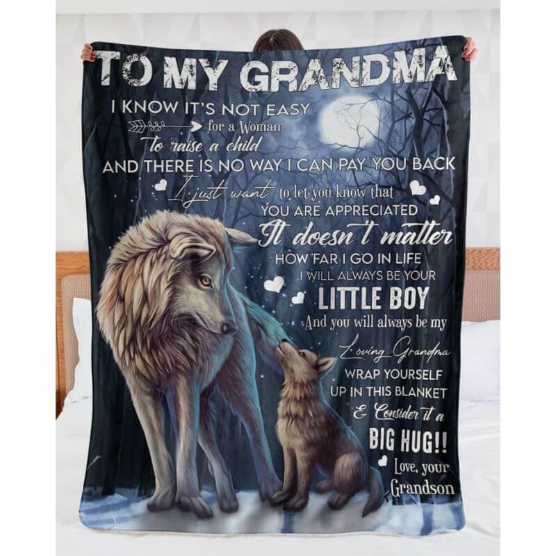 To My Grandma - From Grandson  - A371 - Premium Blanket-Jolura