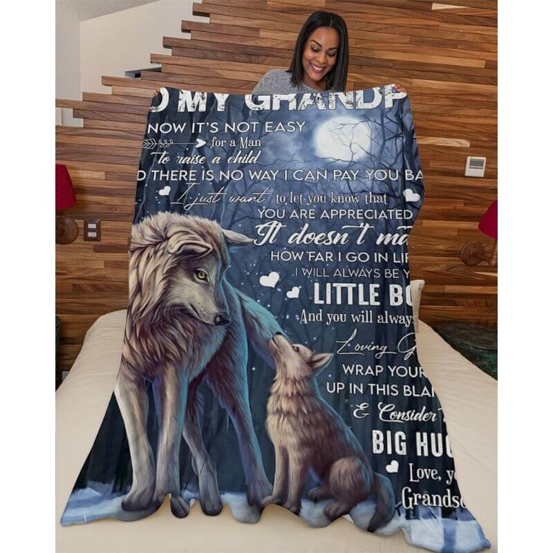 To My Grandpa - From Grandson  - A371 - Premium Blanket-Jolura