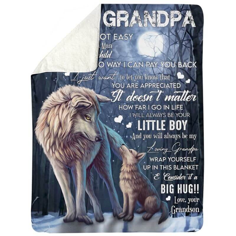 To My Grandpa - From Grandson  - A371 - Premium Blanket-Jolura