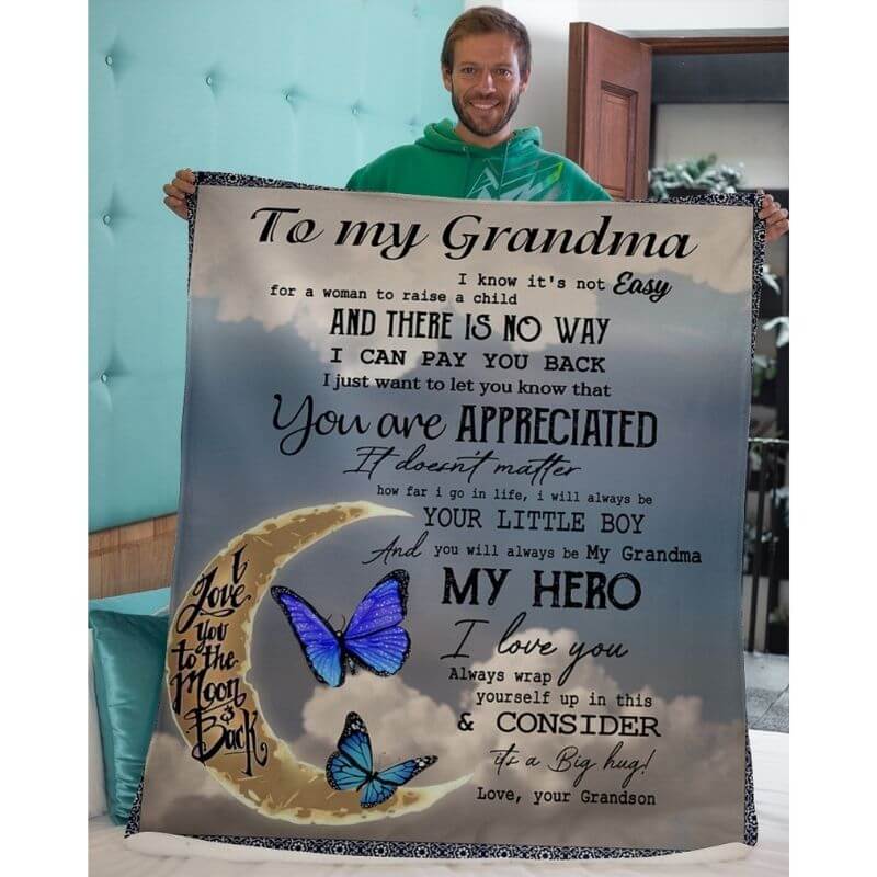 To My Grandma - From Grandson - A314 - Premium Blanket-Jolura