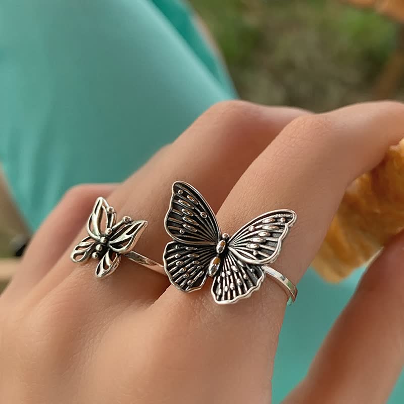 🦋 Sterling Silver Vintage Butterfly Ring-Jolura