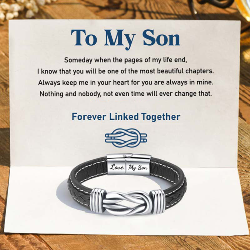 Forever Linked Together Braided Leather Bracelet - Love My Son-Jolura