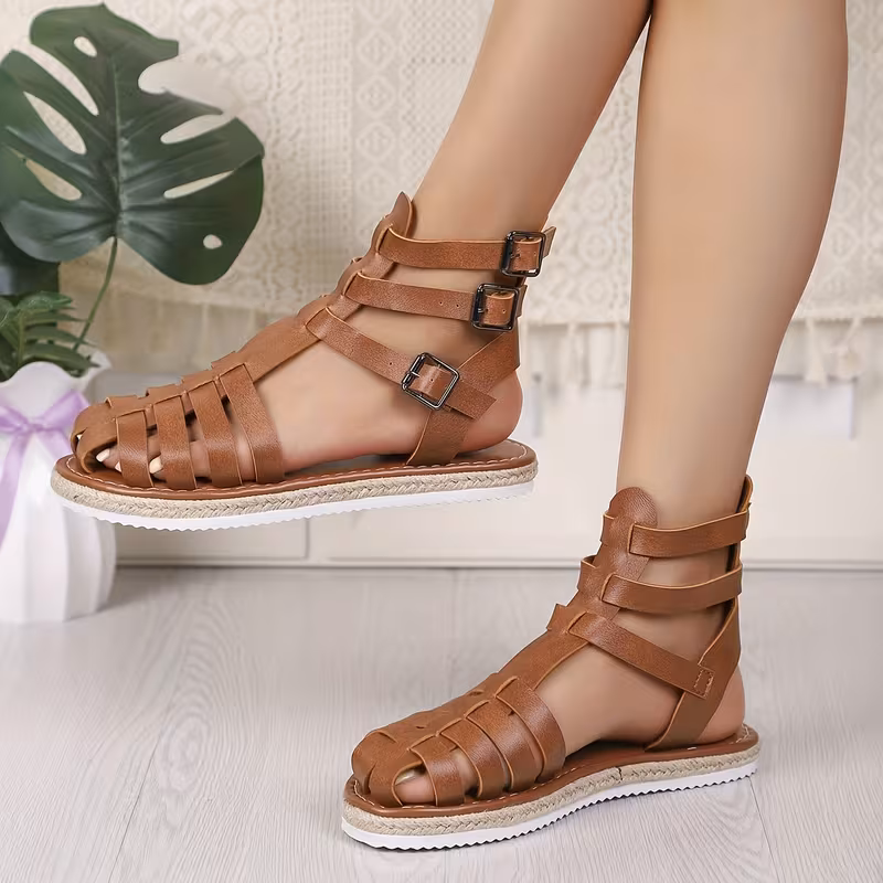 Vintage Roman Style High-Top Sandals