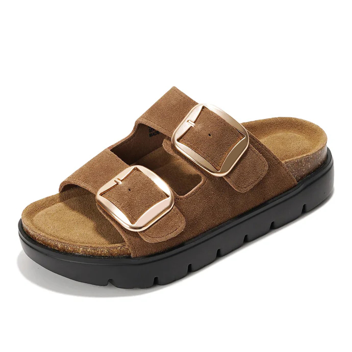 Women's Genuine Leather Flatform Platform Sandals