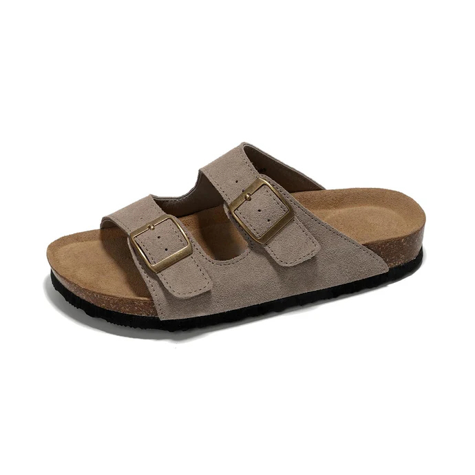 Women Flat Sandals | 100% Genuine Leather | Memory Foam | Anti-Slip