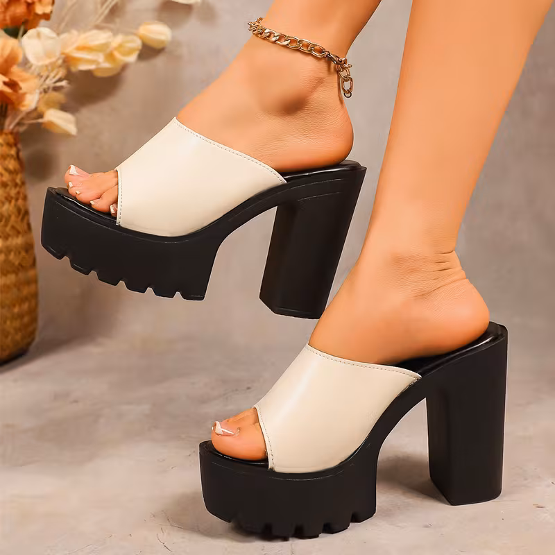 Women's Casual Comfortable Heeled Chunky Sandals 