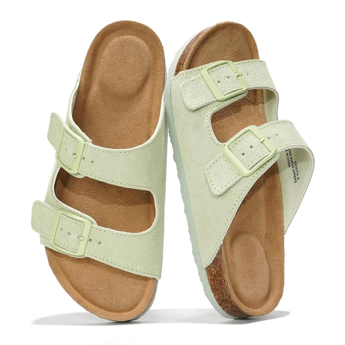 Women Flat Sandals | 100% Genuine Leather | Memory Foam | Anti-Slip