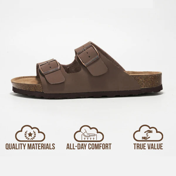 Women Flat Sandals | 100% Genuine Leather | Memory Foam | Anti-Slip