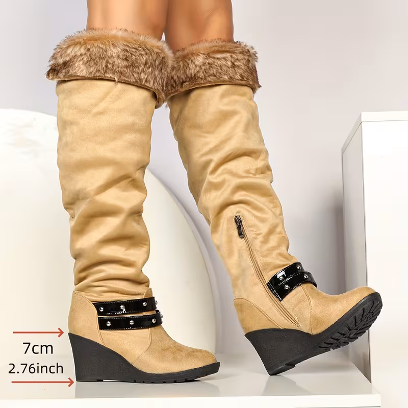 New Winter Collection of Platform Knee-High Chunky Boots