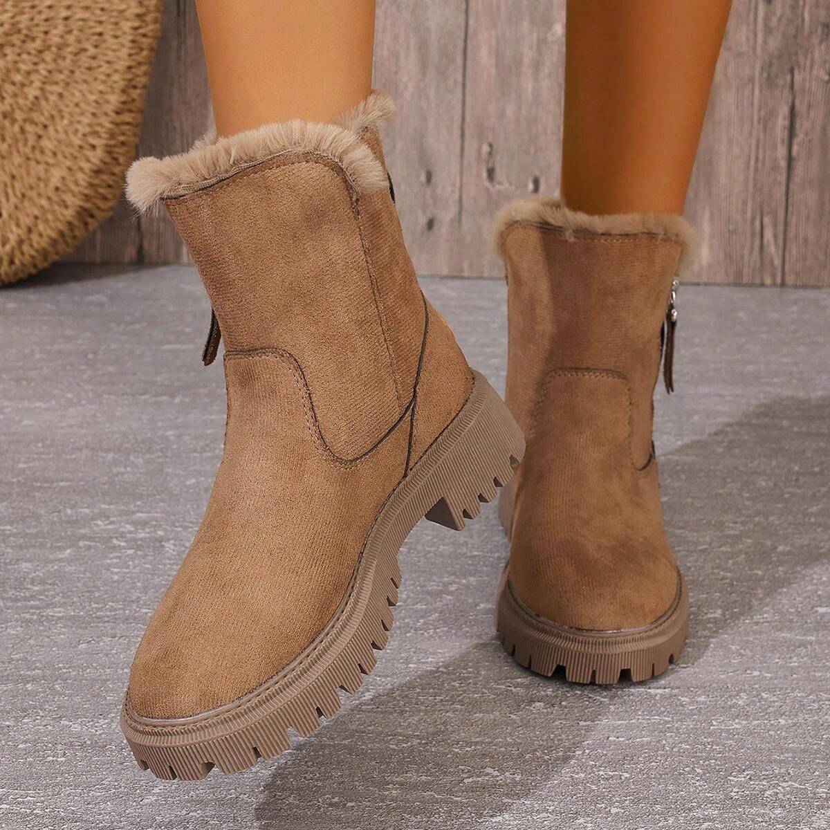Cozy Plush Lined Short Boots for Women
