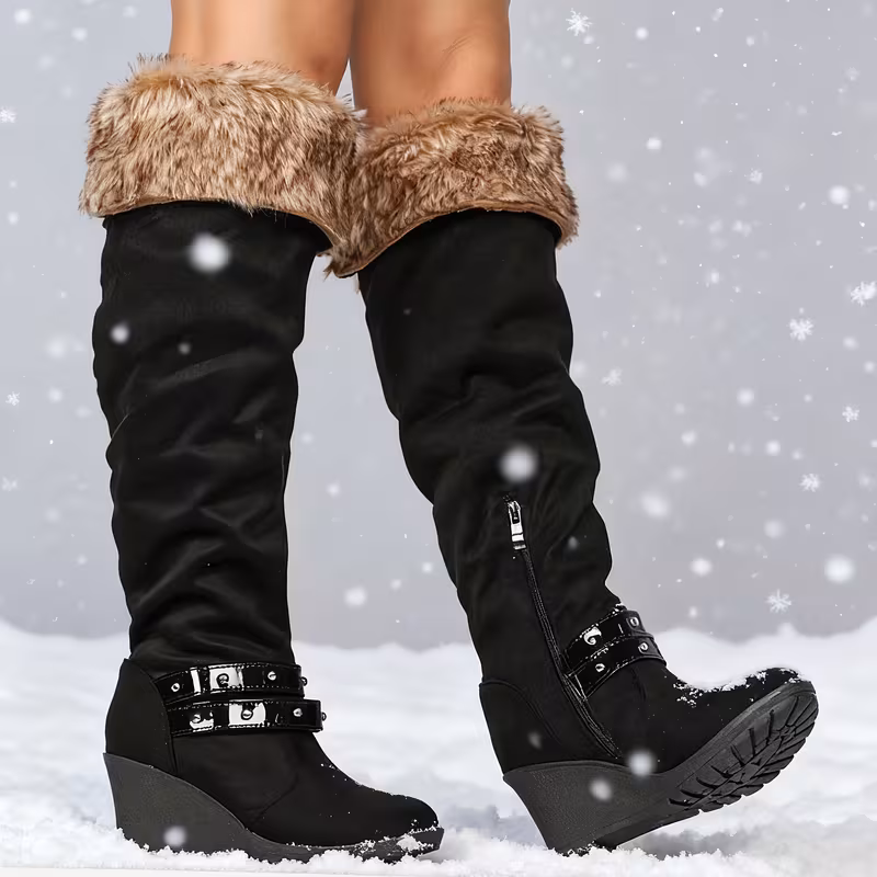 New Winter Collection of Platform Knee-High Chunky Boots