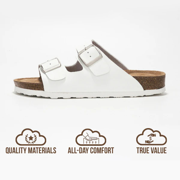 Women Flat Sandals | 100% Genuine Leather | Memory Foam | Anti-Slip