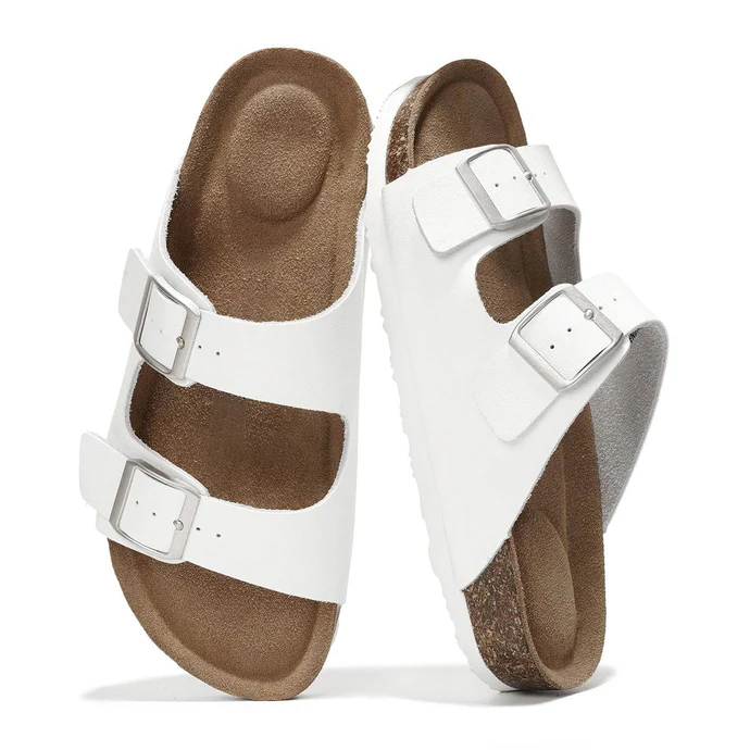 Women Flat Sandals | 100% Genuine Leather | Memory Foam | Anti-Slip