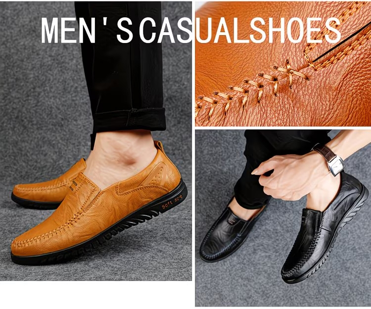 Men's Casual Slip-On Leather Loafers