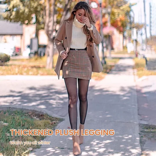 Buy 1 Get 2 - Women's Fleece Lined Tights Fake Translucent Warm Thermal Pantyhose Sheer Thick Leggings