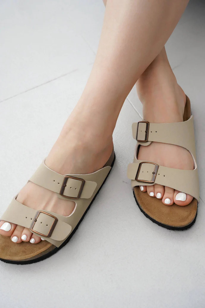 Women Flat Sandals | 100% Genuine Leather | Memory Foam | Anti-Slip