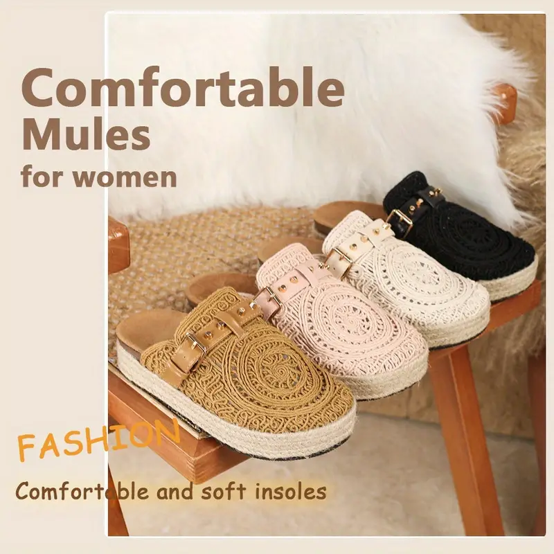womens     slip on geometric cut out embroidery design thick cushioned rubber sole breathable fabric upper round toe   for beach casual semi formal wear tropical colors beach footwear detailing details 0