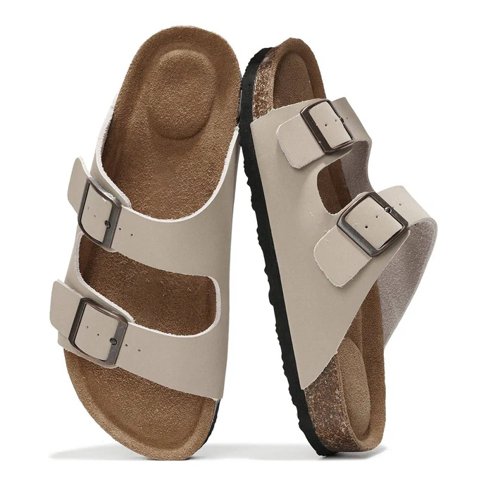 Women Flat Sandals | 100% Genuine Leather | Memory Foam | Anti-Slip