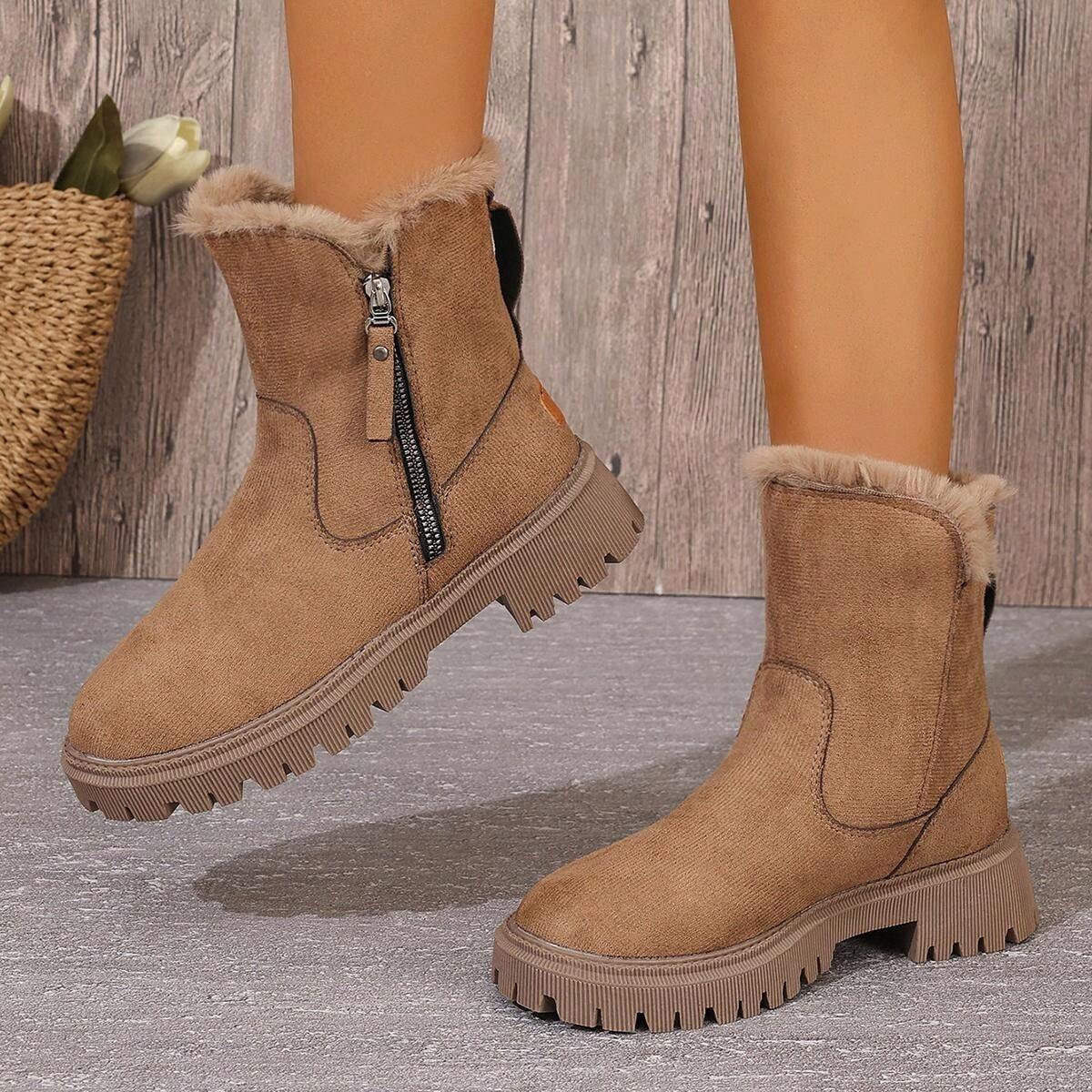Cozy Plush Lined Short Boots for Women