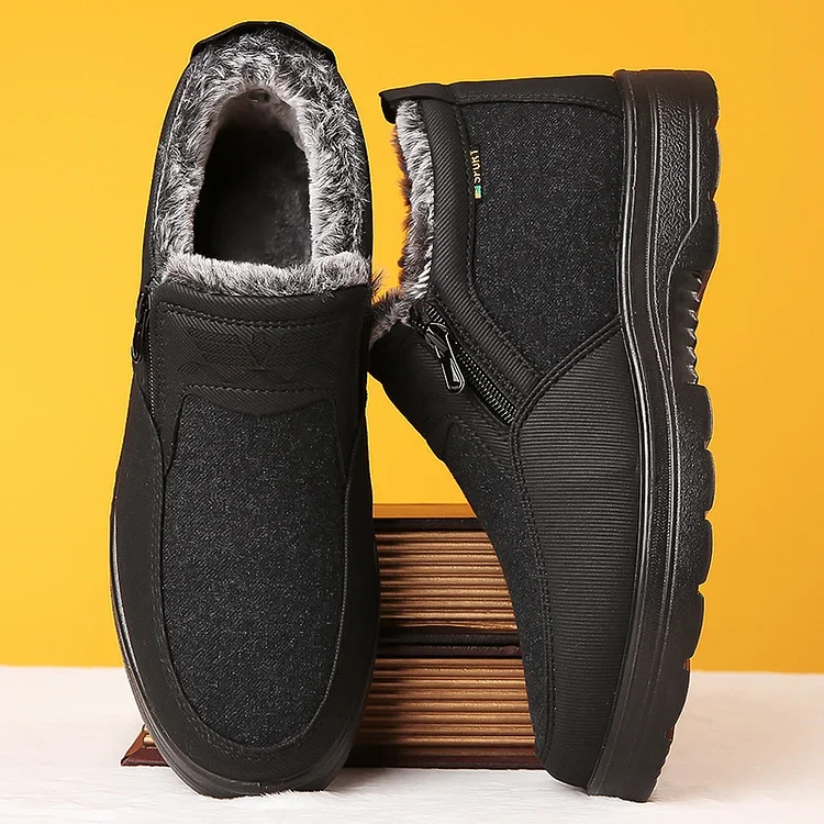 Men's Orthopedic Warm Snow Boots Waterproof Non-Slip Winter Fleece Shoes