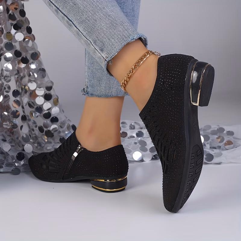 Elegant Women's Rhinestone Cut-Out Pointed Toe High Heels