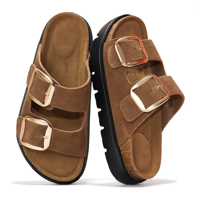 Women's Genuine Leather Flatform Platform Sandals