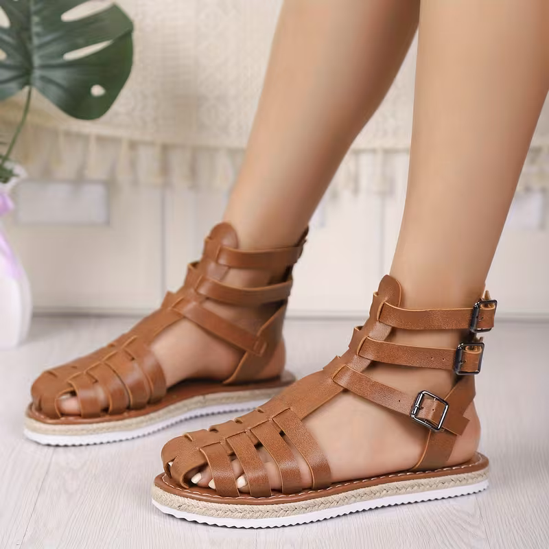 Vintage Roman Style High-Top Sandals