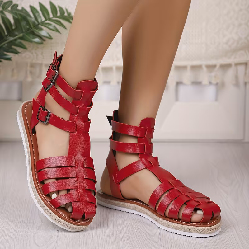 Vintage Roman Style High-Top Sandals