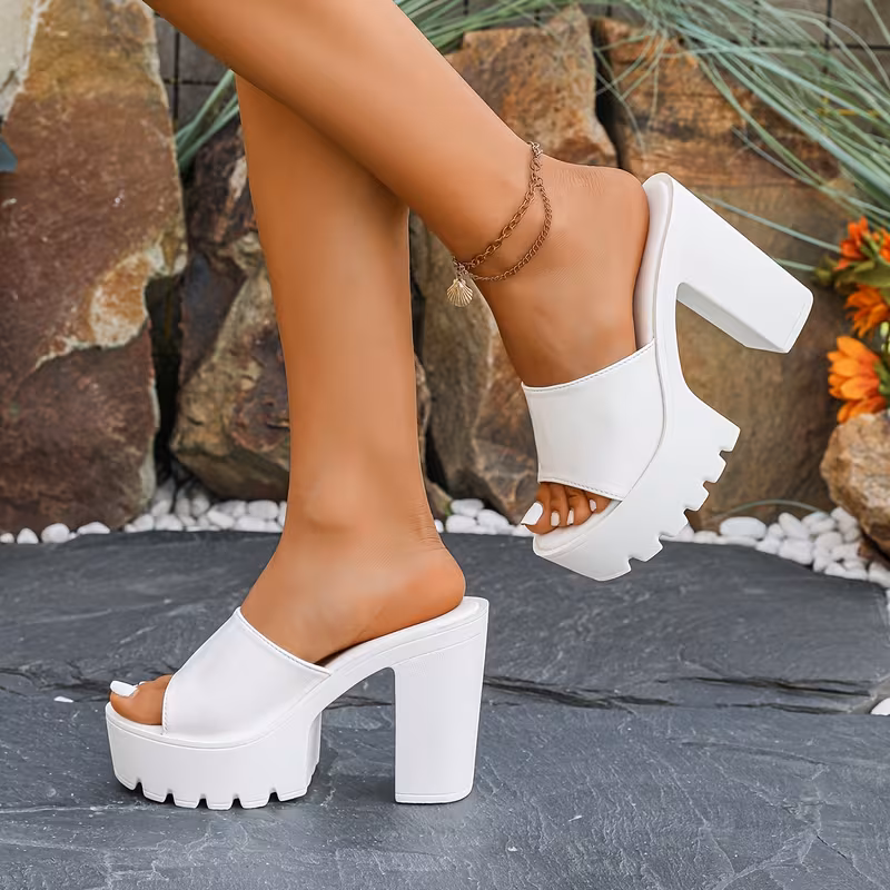 Women's Casual Comfortable Heeled Chunky Sandals 