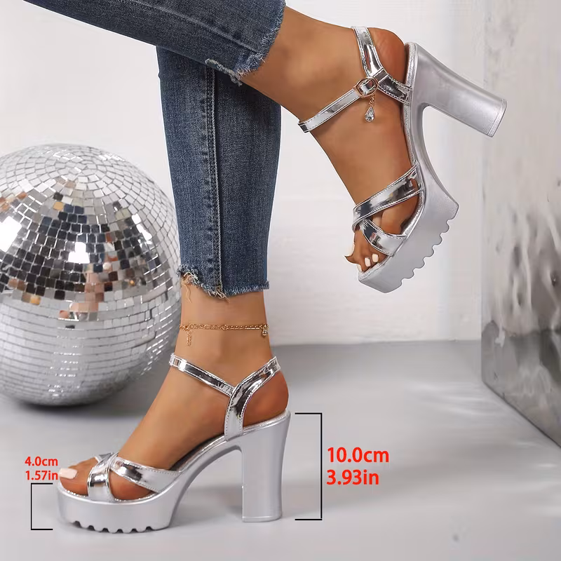 Women's Casual Comfortable Heeled Chunky Sandals 