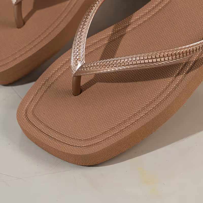 Women's Plain Soft EVA Flip Flops Square Toe Platform Slippers