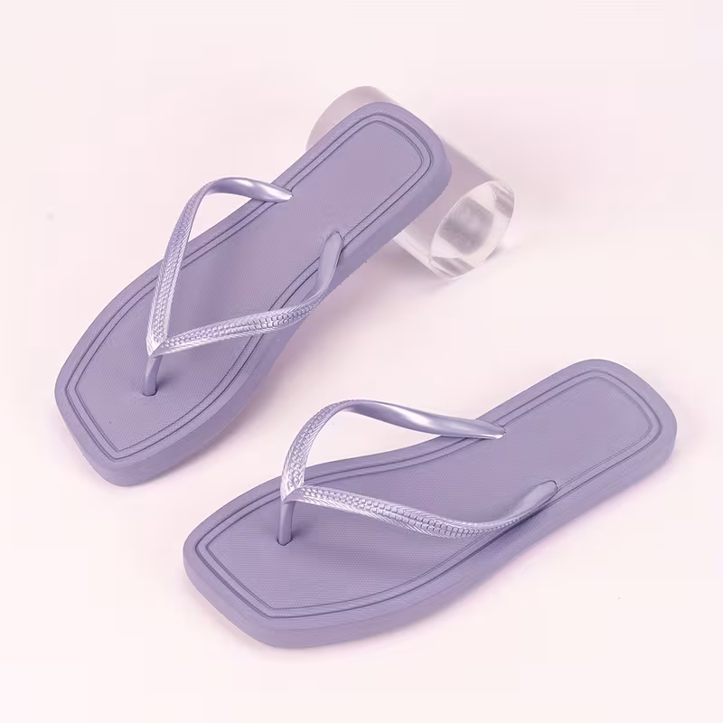 Women's Plain Soft EVA Flip Flops Square Toe Platform Slippers