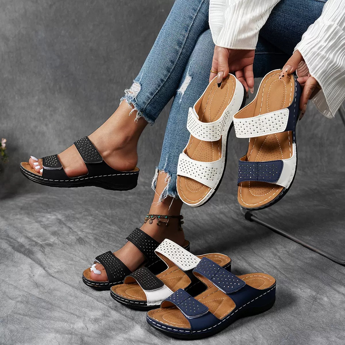 Women's Casual Breathable Slip On Orthopaedic Sandals