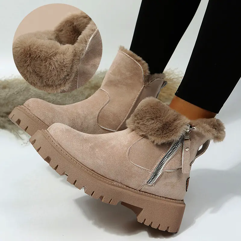 Cozy Plush Lined Short Boots for Women