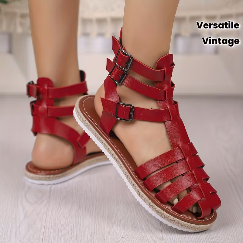 Vintage Roman Style High-Top Sandals