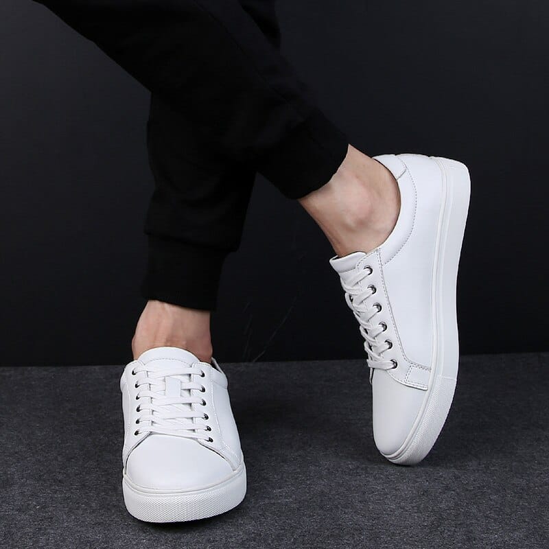 2022 New Genuine Leather Men Casual Shoes Business Work Office Lace up Shoes White Men Shoes 1
