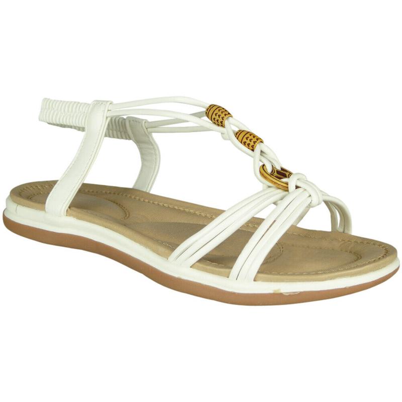 Women Flats Casual Sandals for Summer Open Toe Strappy Bling Sandals