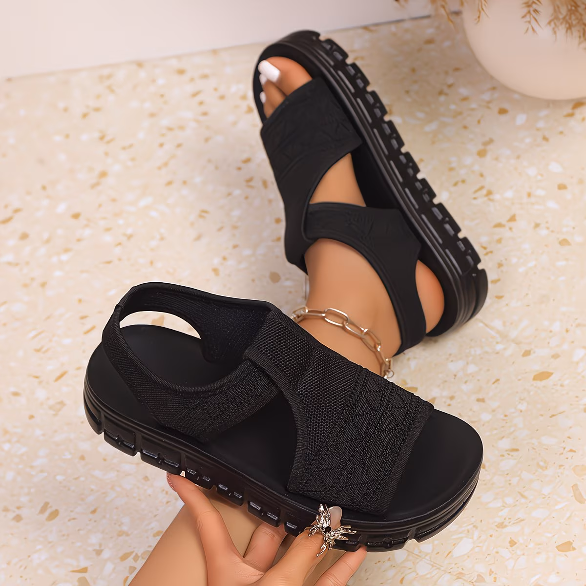 Women's Classic Minimalist Knit Design Comfortable Sandals