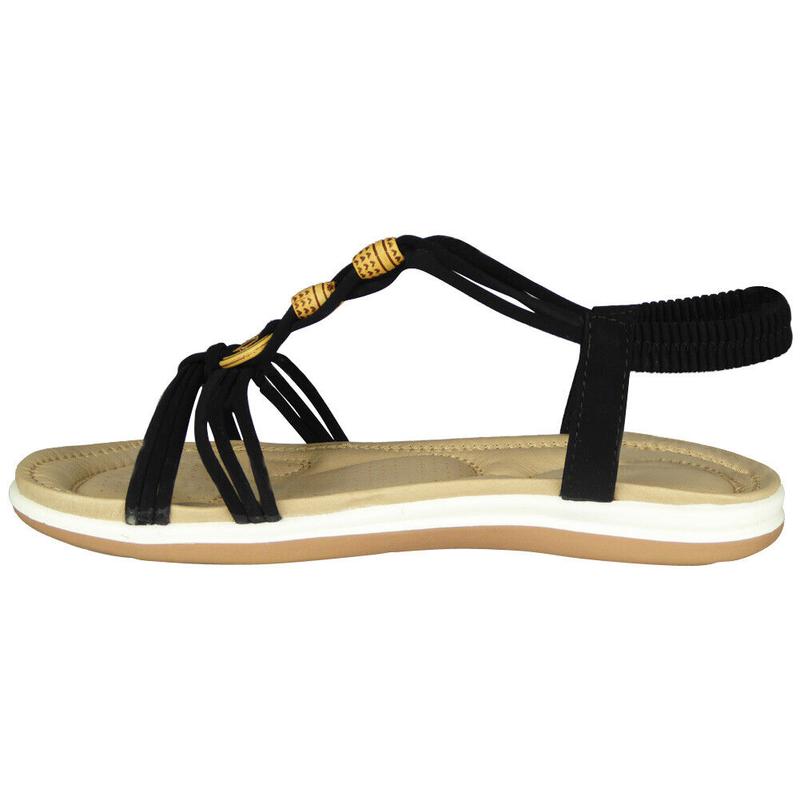 Women Flats Casual Sandals for Summer Open Toe Strappy Bling Sandals