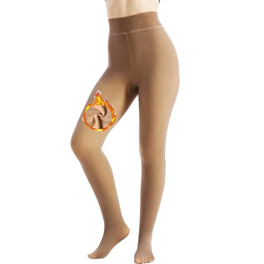 Buy 1 Get 2 - Women's Fleece Lined Tights Fake Translucent Warm Thermal Pantyhose Sheer Thick Leggings