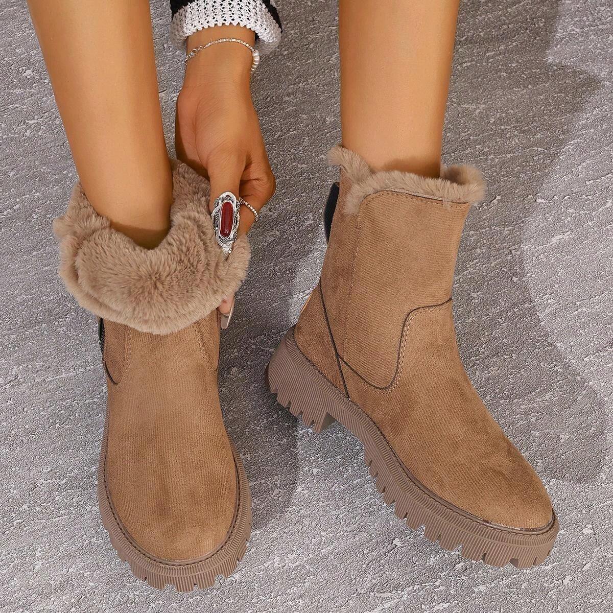 Cozy Plush Lined Short Boots for Women