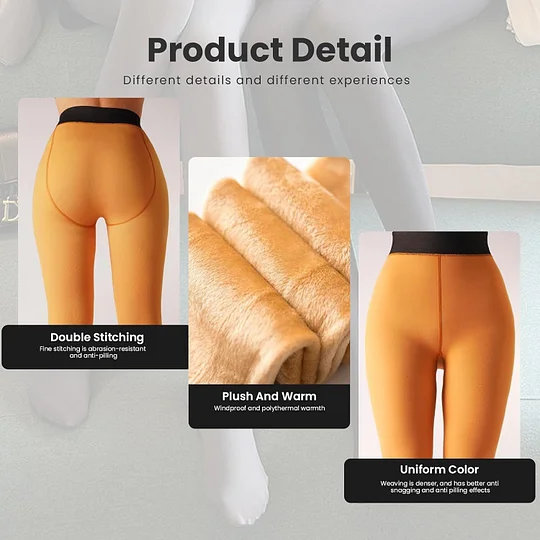 Buy 1 Get 2 - Women's Fleece Lined Tights Fake Translucent Warm Thermal Pantyhose Sheer Thick Leggings