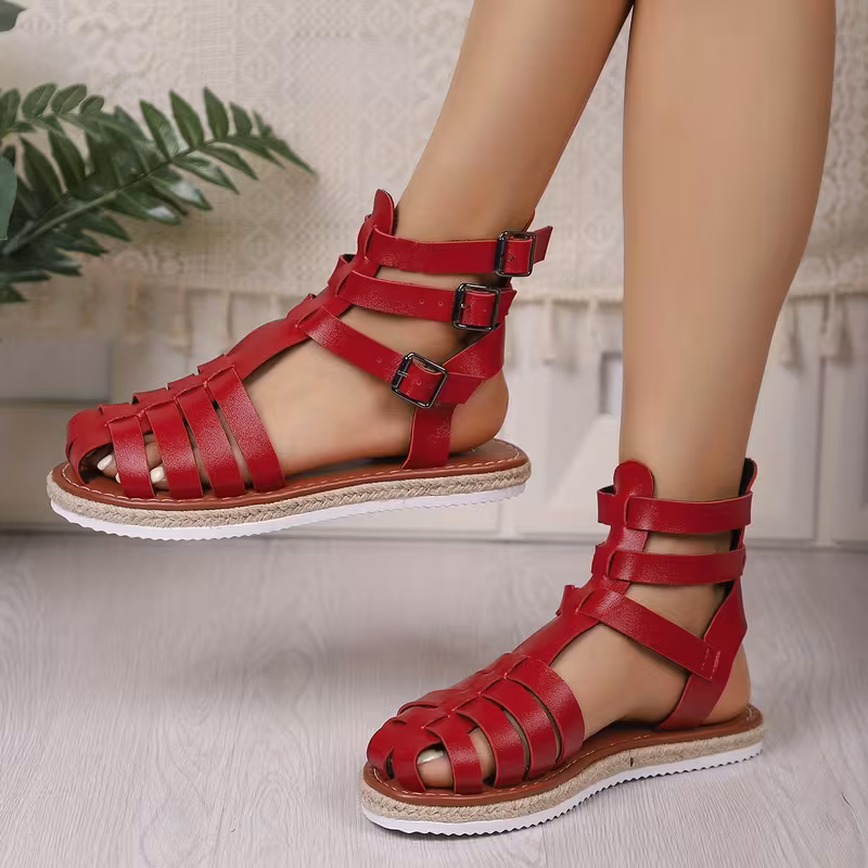 Vintage Roman Style High-Top Sandals