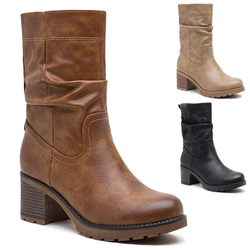 Fax Suede Ankle Boots