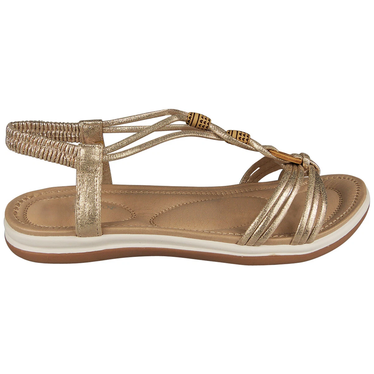 Women Flats Casual Sandals for Summer Open Toe Strappy Bling Sandals