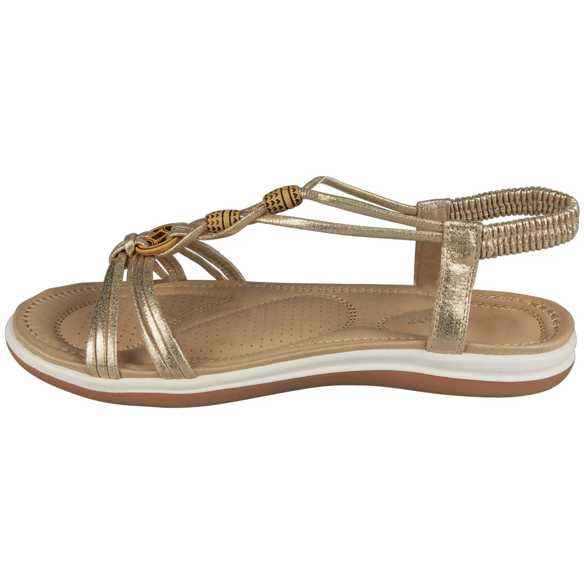 Women Flats Casual Sandals for Summer Open Toe Strappy Bling Sandals